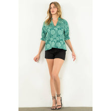 Load image into Gallery viewer, Short Sleeve Textured Top: TEAL