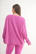 Load image into Gallery viewer, Waffle Ribbed Roundneck Pullover: NEW ORCHID