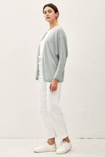 Load image into Gallery viewer, STRIPED DOLMAN SLEEVE OPEN CARDIGAN
