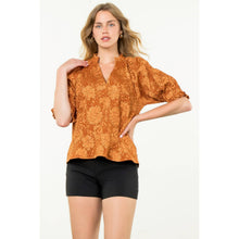Load image into Gallery viewer, Short Sleeve Textured Top: TEAL
