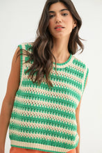 Load image into Gallery viewer, STRIPED CROCHET TANK TOP / BLACK

