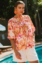 Load image into Gallery viewer, Floral Printed Blouse: Peach Fuzz
