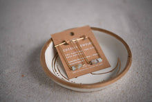 Load image into Gallery viewer, Eventide Rectangular Gold Lightweight Hoops: Turquoise
