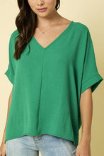Load image into Gallery viewer, DOLMAN SLEEVE V-NECK TOP: Kelly Green
