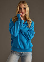 Load image into Gallery viewer, Blue Quarter Zip Sweatshirt
