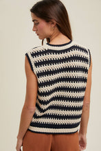 Load image into Gallery viewer, STRIPED CROCHET TANK TOP / BLACK
