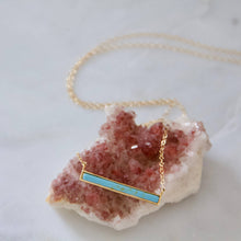 Load image into Gallery viewer, Turquoise, White Turquoise Bar Necklace: White Turquoise Gold Filled / 18 inches
