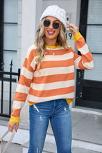 Load image into Gallery viewer, Multicolor Striped Ribbed Knit Sweater
