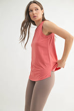 Load image into Gallery viewer, Notched Sleeveless Flowy Tank Top: BLACK
