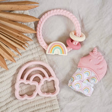Load image into Gallery viewer, Ritzy Rattle™ Silicone Teether Rattles: Highland Cow
