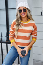 Load image into Gallery viewer, Multicolor Striped Ribbed Knit Sweater
