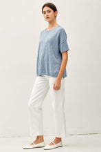 Load image into Gallery viewer, OVERSIZED DROP SHOULDER SHORT SLEEVE SWEATER TOP : Spruce
