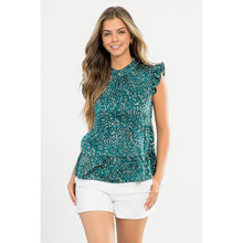 Load image into Gallery viewer, Print Tiered Flutter Sleeve Top
