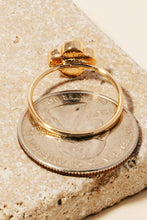 Load image into Gallery viewer, Epoxy Clover Charm Dainty Band Ring: GDBLK
