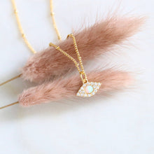 Load image into Gallery viewer, Opal CZ Evil Eye Necklace
