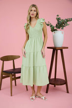 Load image into Gallery viewer, FLUTTER SLEEVE MAXI DRESS: BLACK
