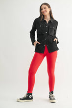 Load image into Gallery viewer, Cotton Blend Mineral Wash Shacket: OLIVE
