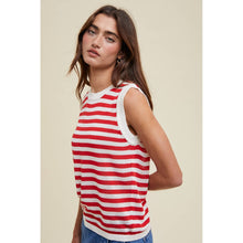 Load image into Gallery viewer, STRIPED SWEATER TANK TOP
