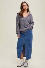 Load image into Gallery viewer, OPEN-KNIT HOODED SWEATER / MIDNIGHT
