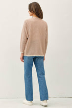 Load image into Gallery viewer, STRIPED DOLMAN SLEEVE OPEN CARDIGAN
