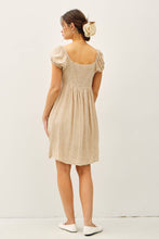 Load image into Gallery viewer, FLORAL PRINT PUFF SLEEVE RUCHED BUST MINI DRESS: Indigo
