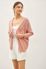 Load image into Gallery viewer, STRIPED DOLMAN SLEEVE OPEN CARDIGAN
