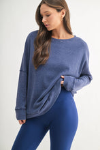 Load image into Gallery viewer, Waffle Ribbed Roundneck Pullover: NEW ORCHID
