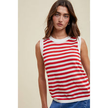 Load image into Gallery viewer, STRIPED SWEATER TANK TOP
