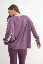 Load image into Gallery viewer, Waffle Ribbed Roundneck Pullover: NEW ORCHID
