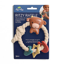 Load image into Gallery viewer, Ritzy Rattle™ Silicone Teether Rattles: Highland Cow
