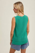 Load image into Gallery viewer, TEXTURED NOTCHED SWEATER TANK TOP / GREEN
