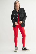 Load image into Gallery viewer, Cotton Blend Mineral Wash Shacket: OLIVE
