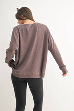Load image into Gallery viewer, Waffle Ribbed Roundneck Pullover: NEW ORCHID
