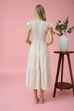 Load image into Gallery viewer, FLUTTER SLEEVE MAXI DRESS: BLACK

