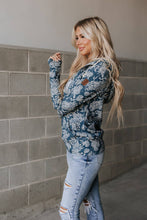 Load image into Gallery viewer, Ampersand FullZip Sweatshirt - Twilight Blooms
