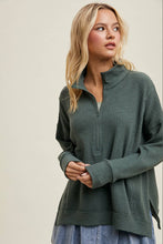 Load image into Gallery viewer, HALF-ZIP RIBBED KNIT PULLOVER
