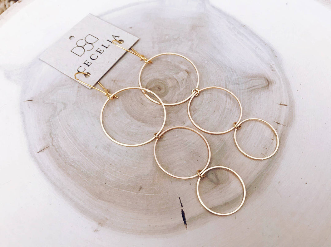 Gold Plated Triple Hoop Lilghtweight Earrings: Gold Plated Triple Hoop Earrings