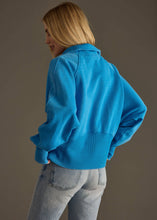 Load image into Gallery viewer, Blue Quarter Zip Sweatshirt
