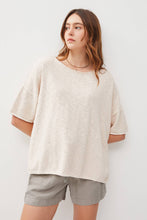 Load image into Gallery viewer, OVERSIZED DROP SHOULDER SHORT SLEEVE SWEATER TOP : Spruce
