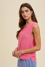 Load image into Gallery viewer, TEXTURED NOTCHED SWEATER TANK TOP / GREEN
