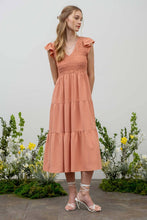 Load image into Gallery viewer, FLUTTER SLEEVE MAXI DRESS: BLACK
