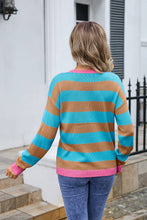 Load image into Gallery viewer, Multicolor Striped Ribbed Knit Sweater

