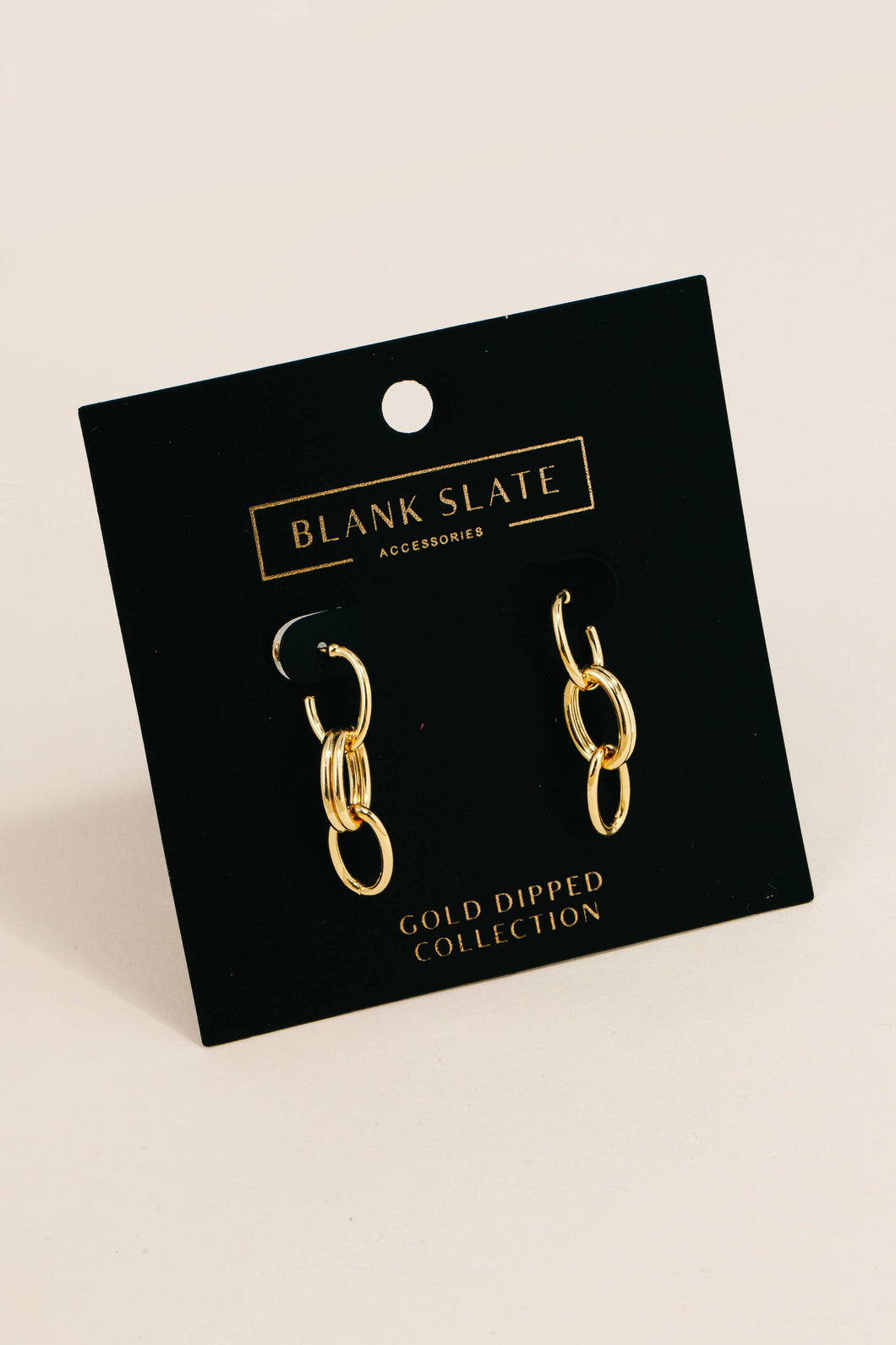 Gold Dipped Chain Drop Earrings: G