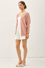 Load image into Gallery viewer, STRIPED DOLMAN SLEEVE OPEN CARDIGAN
