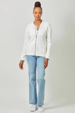 Load image into Gallery viewer, Washed Thermal Bomber Jacket: Off White
