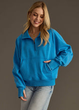 Load image into Gallery viewer, Blue Quarter Zip Sweatshirt
