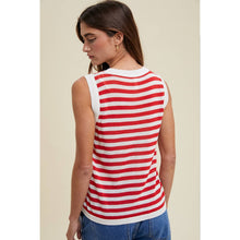 Load image into Gallery viewer, STRIPED SWEATER TANK TOP
