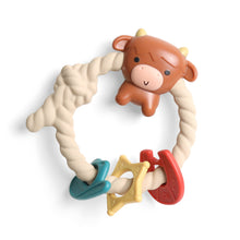 Load image into Gallery viewer, Ritzy Rattle™ Silicone Teether Rattles: Highland Cow

