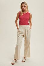 Load image into Gallery viewer, STRIPED RAW EDGE DETAIL TANK
