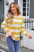 Load image into Gallery viewer, Multicolor Striped Ribbed Knit Sweater
